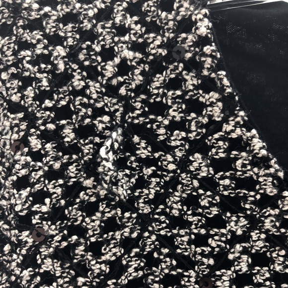 M Collection 3/4 Sleeve Knit Blk/ Wht Sweater - Picture 3 of 5